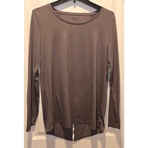 Athleta Essence Semi-Fit long sleeve shirt top Size M Gray